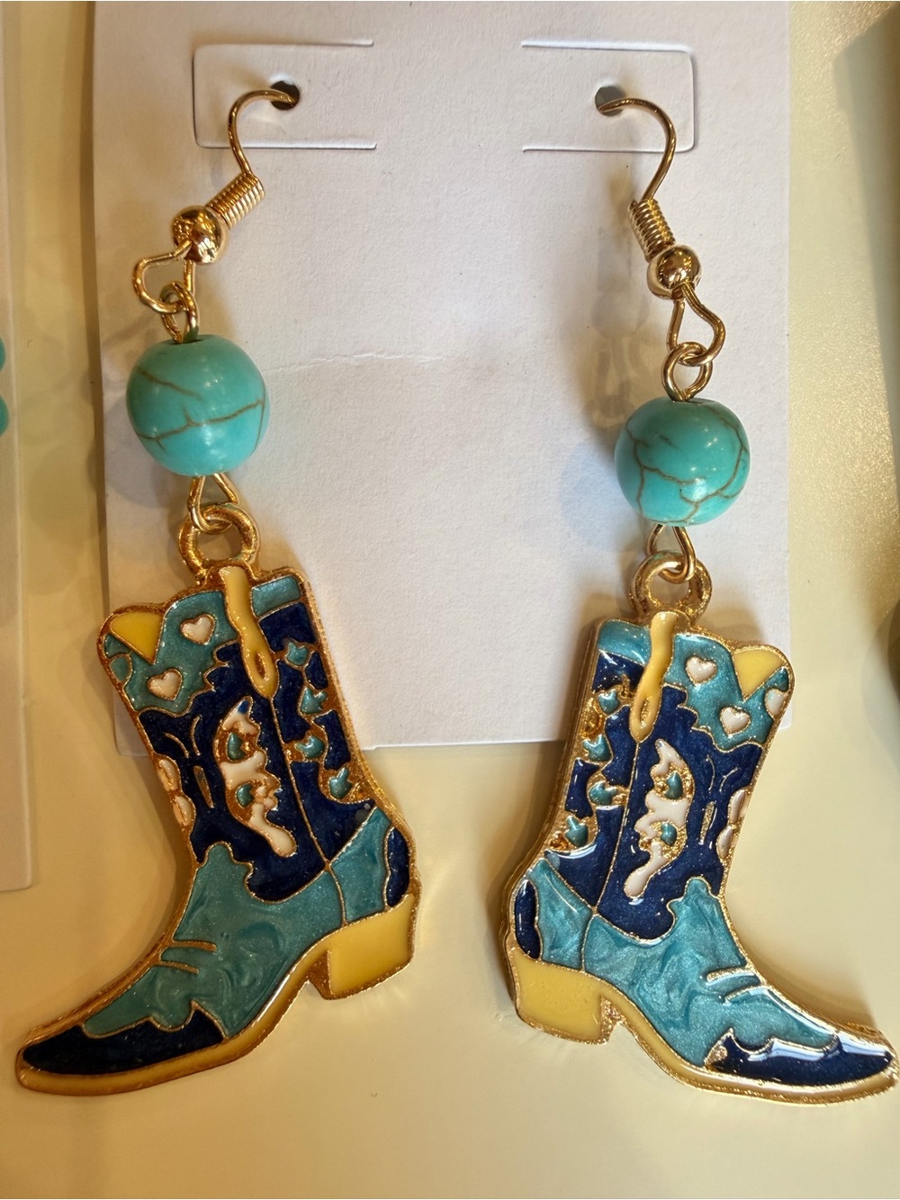 Turquoise Western Statement Earrings - Picture 3 of 6